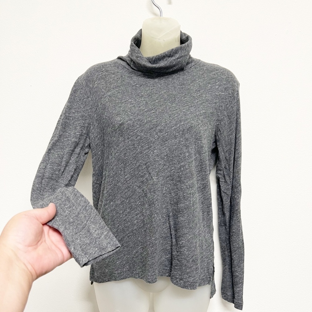 Madewell Womens Gray Marbeled Lightweight Long Sleeve Turtleneck Sweater Sz S - Picture 3 of 6